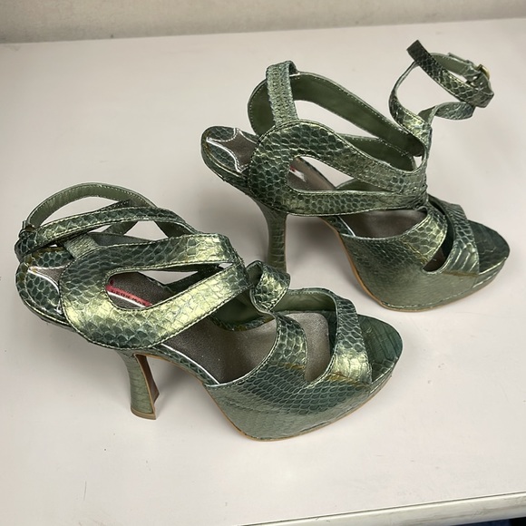 2000~NWT Leon Max Snakeskin Heels Shoes - Picture 4 of 9